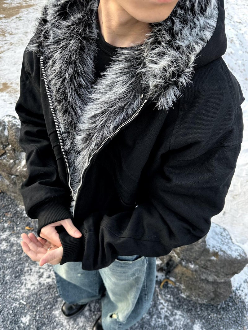 Eme Hooded Fleece-Lined Jacket – Oversized Winter Outerwear for Men and Women - Image 2